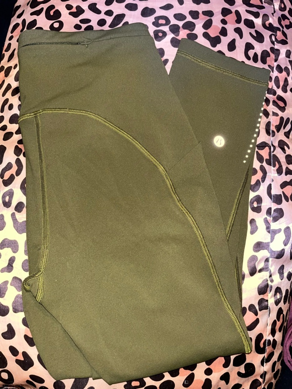 lululemon athletica cropped Olive Green Leggings
